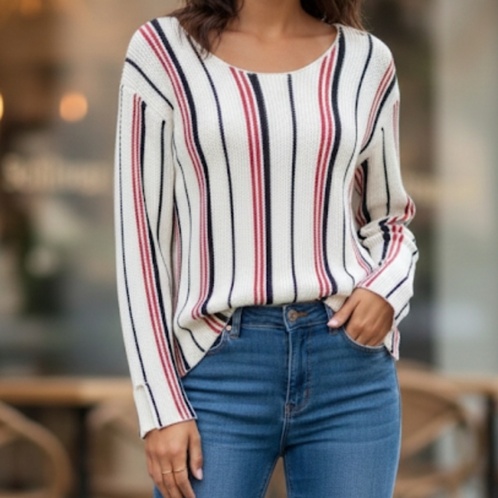 Frame le cropped   pullover crewneck sweater size small